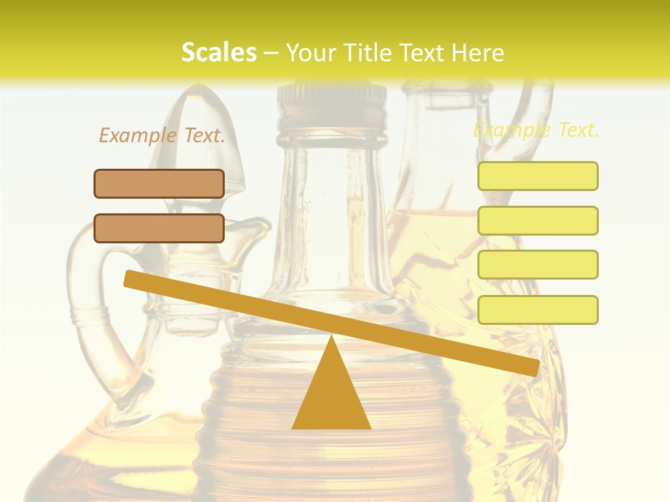 Three Olive Oil Bottles On Blue Background . PowerPoint Template