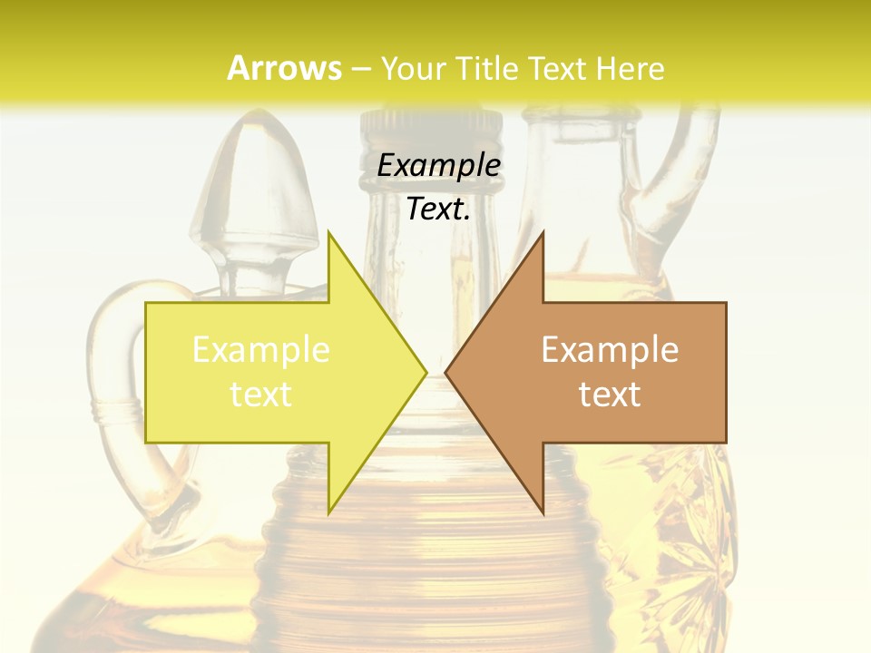 Three Olive Oil Bottles On Blue Background . PowerPoint Template