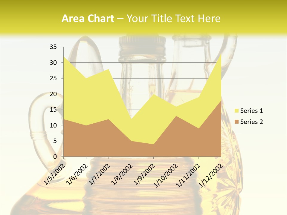 Three Olive Oil Bottles On Blue Background . PowerPoint Template