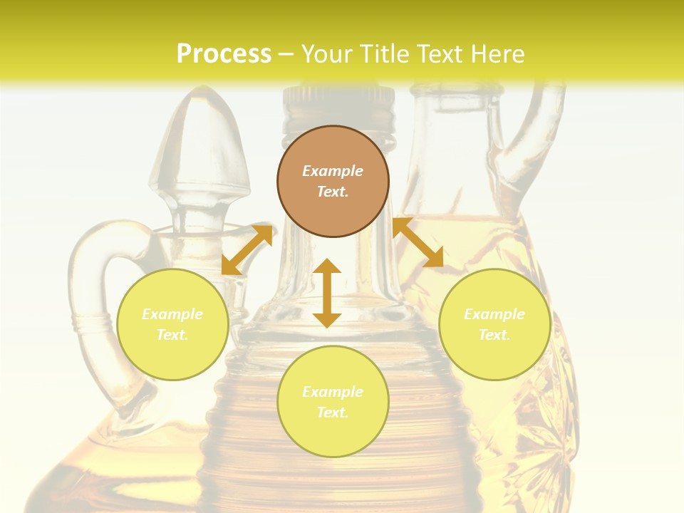Three Olive Oil Bottles On Blue Background . PowerPoint Template