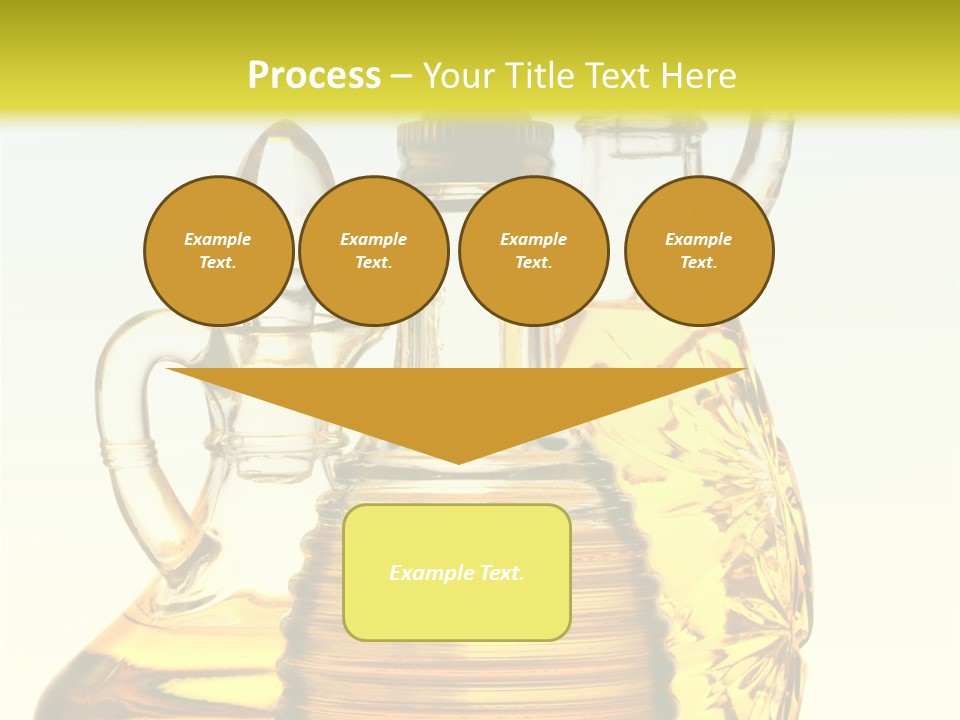 Three Olive Oil Bottles On Blue Background . PowerPoint Template