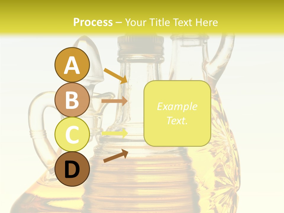 Three Olive Oil Bottles On Blue Background . PowerPoint Template
