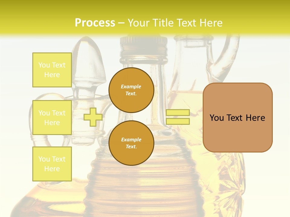 Three Olive Oil Bottles On Blue Background . PowerPoint Template