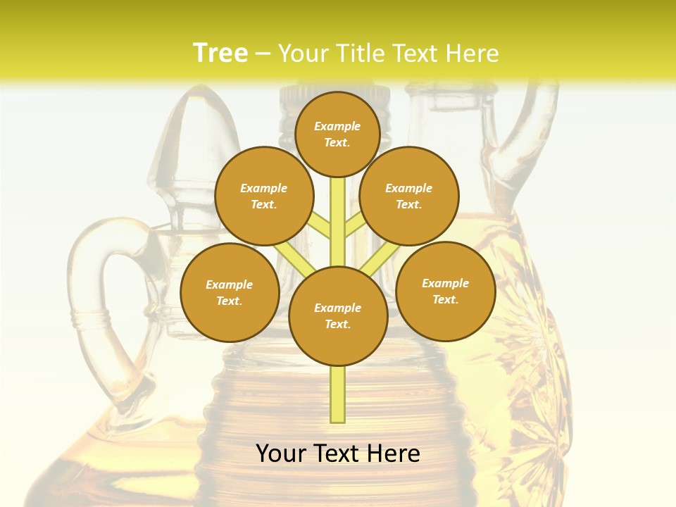 Three Olive Oil Bottles On Blue Background . PowerPoint Template