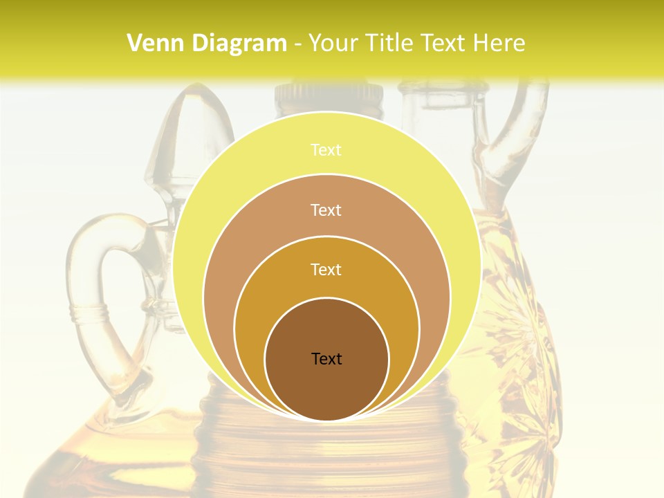 Three Olive Oil Bottles On Blue Background . PowerPoint Template