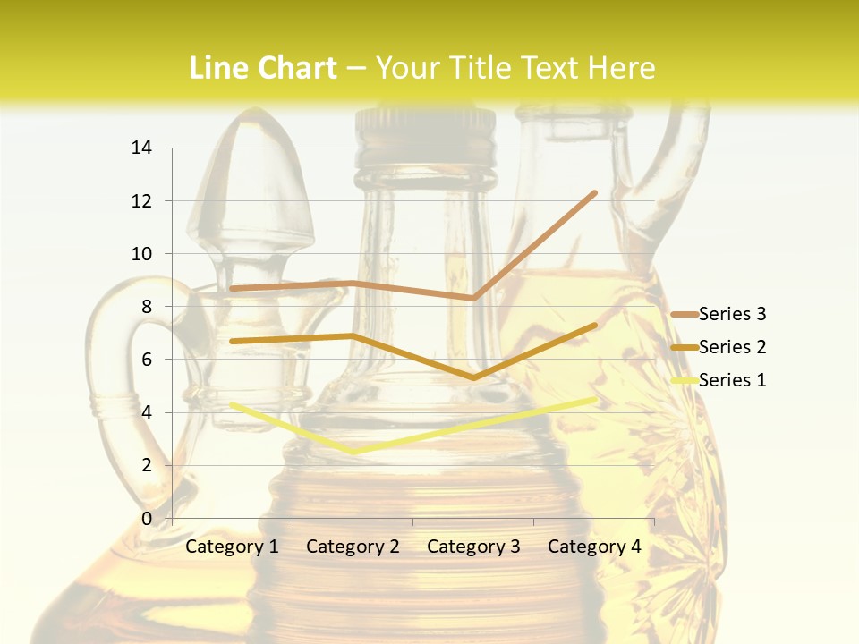 Three Olive Oil Bottles On Blue Background . PowerPoint Template