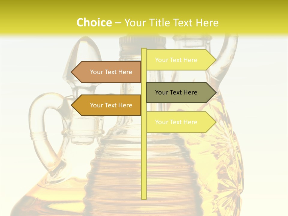 Three Olive Oil Bottles On Blue Background . PowerPoint Template
