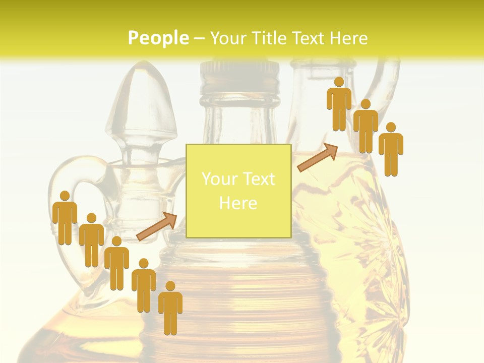 Three Olive Oil Bottles On Blue Background . PowerPoint Template