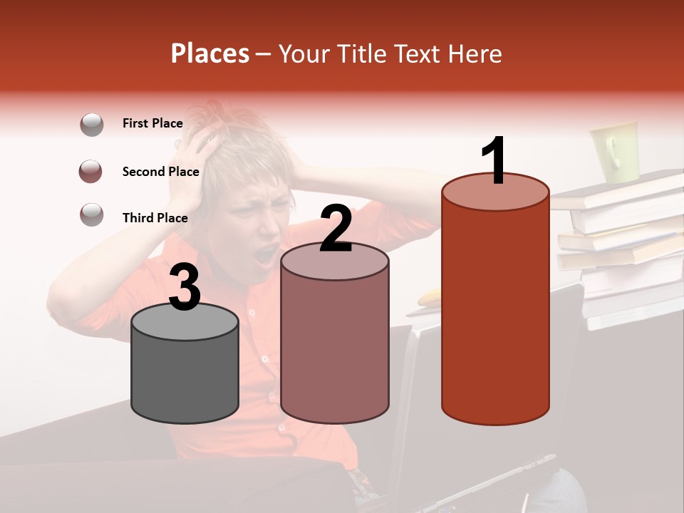 Attractive Woman Having Fatal Error On Her Laptop PowerPoint Template