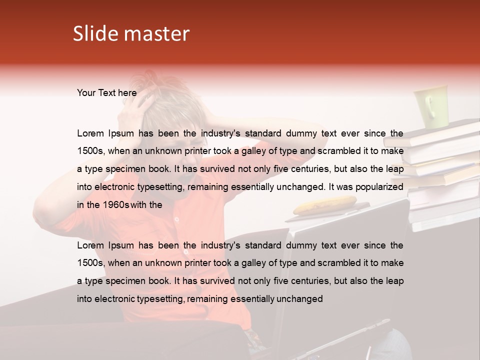 Attractive Woman Having Fatal Error On Her Laptop PowerPoint Template