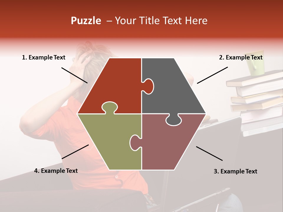 Attractive Woman Having Fatal Error On Her Laptop PowerPoint Template