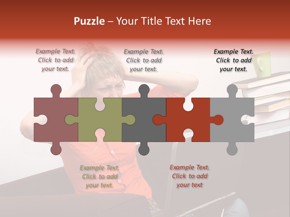 Attractive Woman Having Fatal Error On Her Laptop PowerPoint Template