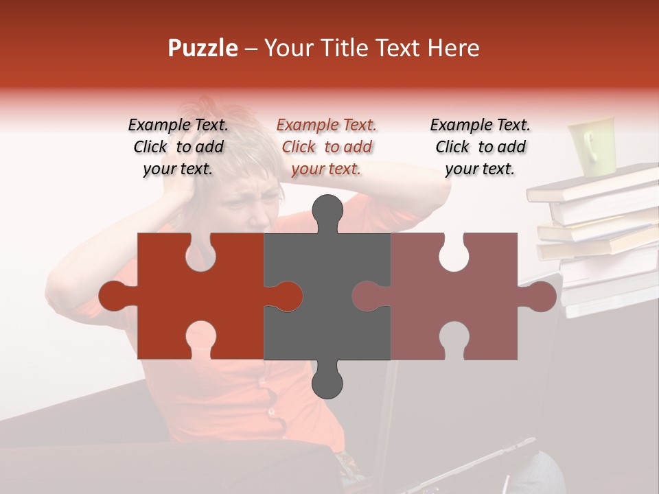 Attractive Woman Having Fatal Error On Her Laptop PowerPoint Template