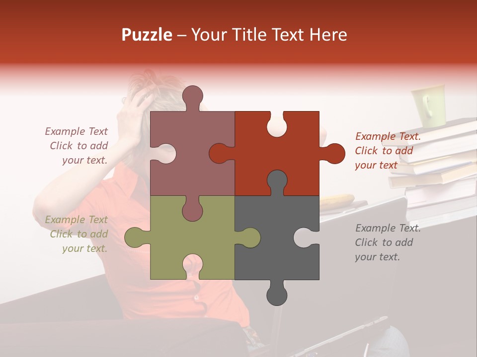 Attractive Woman Having Fatal Error On Her Laptop PowerPoint Template