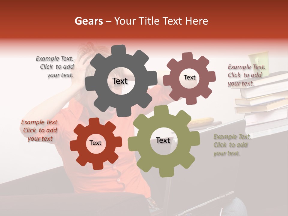 Attractive Woman Having Fatal Error On Her Laptop PowerPoint Template