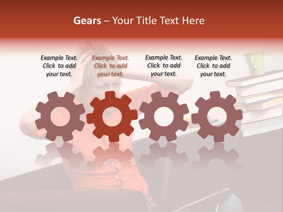 Attractive Woman Having Fatal Error On Her Laptop PowerPoint Template