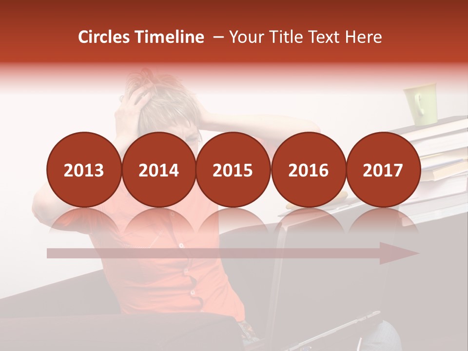 Attractive Woman Having Fatal Error On Her Laptop PowerPoint Template