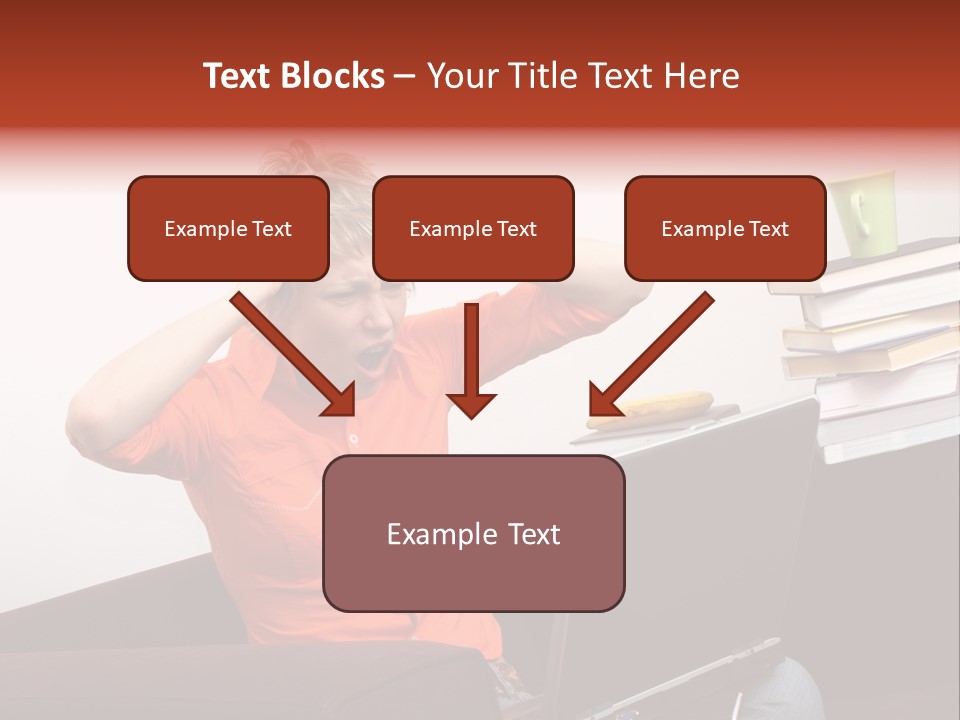 Attractive Woman Having Fatal Error On Her Laptop PowerPoint Template