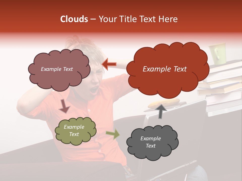 Attractive Woman Having Fatal Error On Her Laptop PowerPoint Template