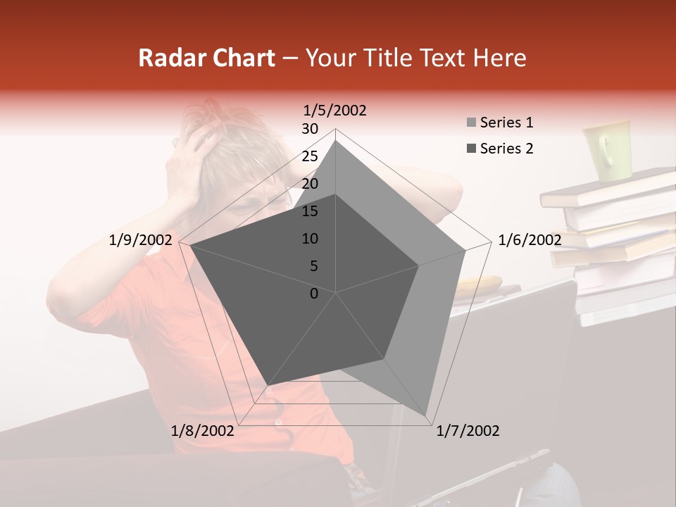 Attractive Woman Having Fatal Error On Her Laptop PowerPoint Template