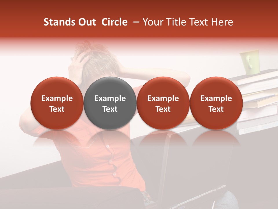 Attractive Woman Having Fatal Error On Her Laptop PowerPoint Template