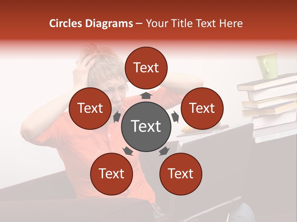 Attractive Woman Having Fatal Error On Her Laptop PowerPoint Template