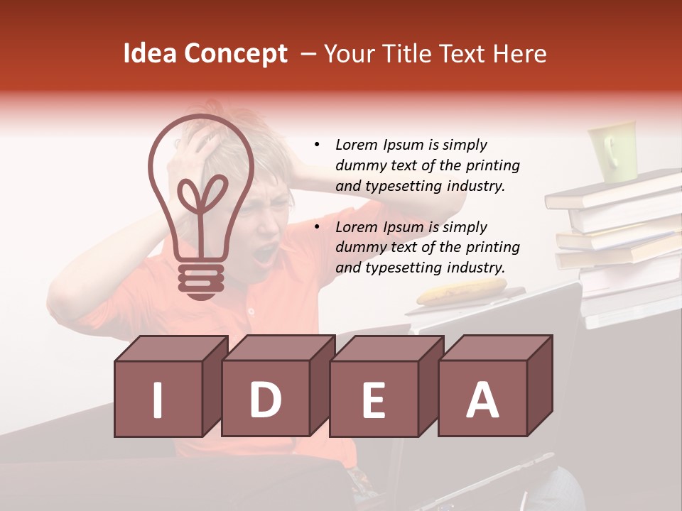 Attractive Woman Having Fatal Error On Her Laptop PowerPoint Template