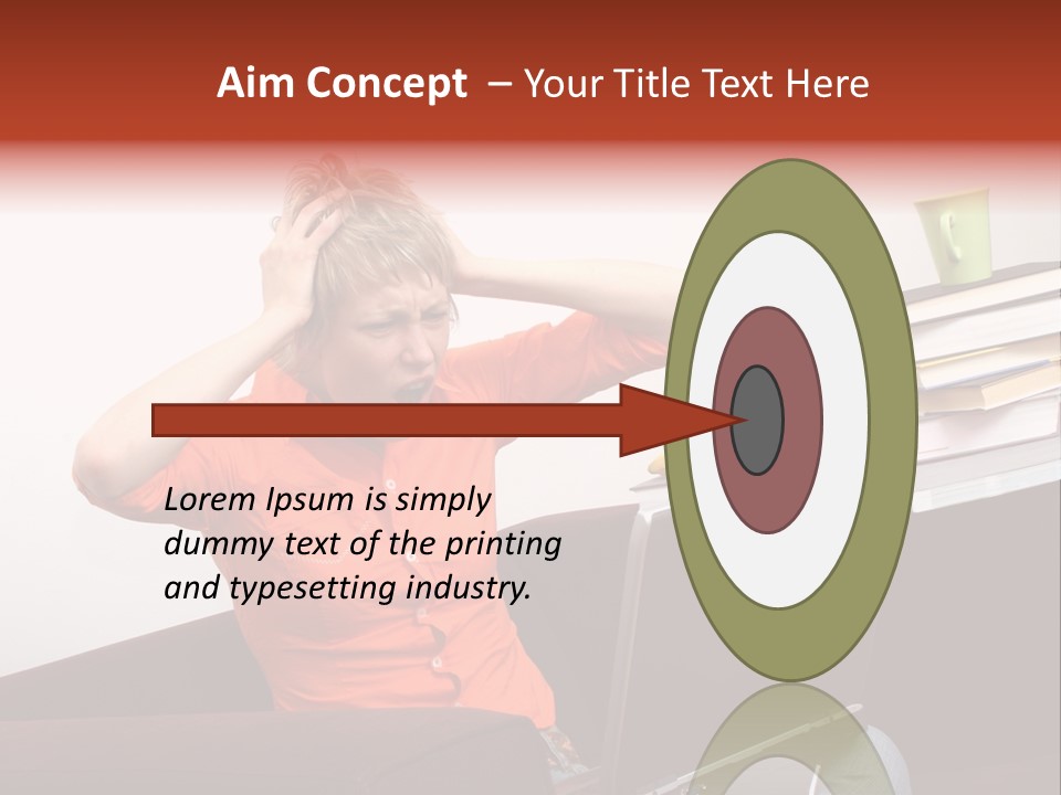 Attractive Woman Having Fatal Error On Her Laptop PowerPoint Template