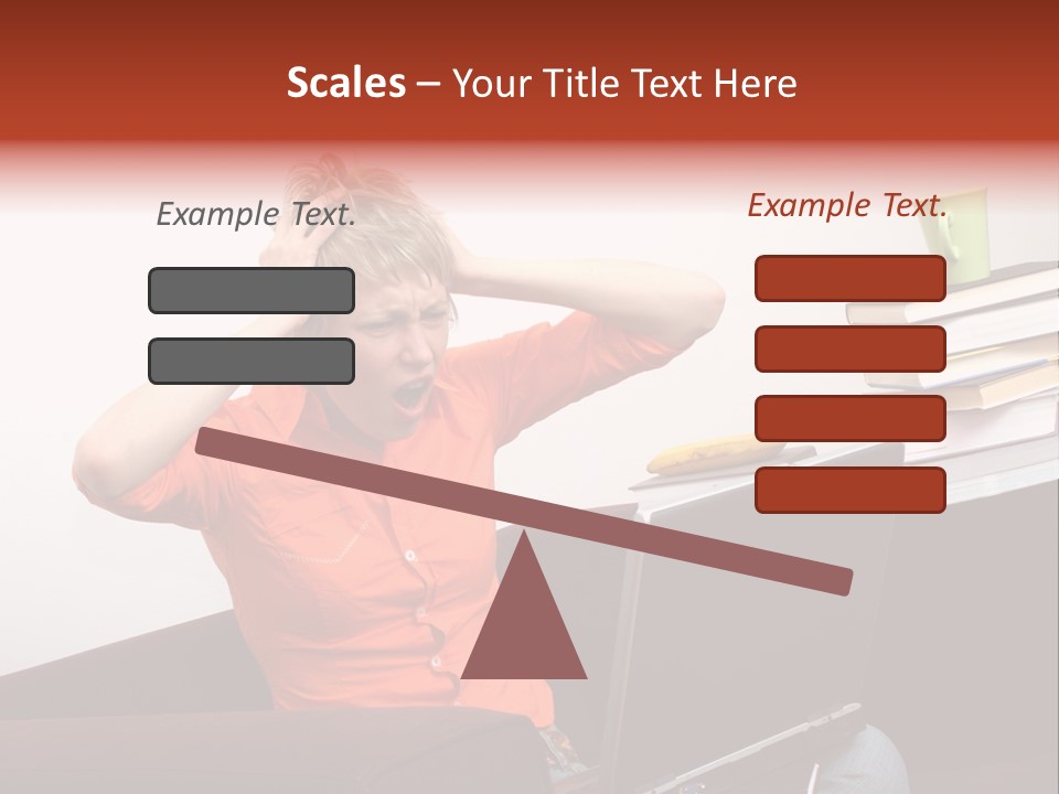 Attractive Woman Having Fatal Error On Her Laptop PowerPoint Template