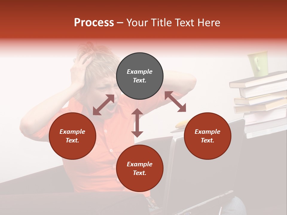 Attractive Woman Having Fatal Error On Her Laptop PowerPoint Template