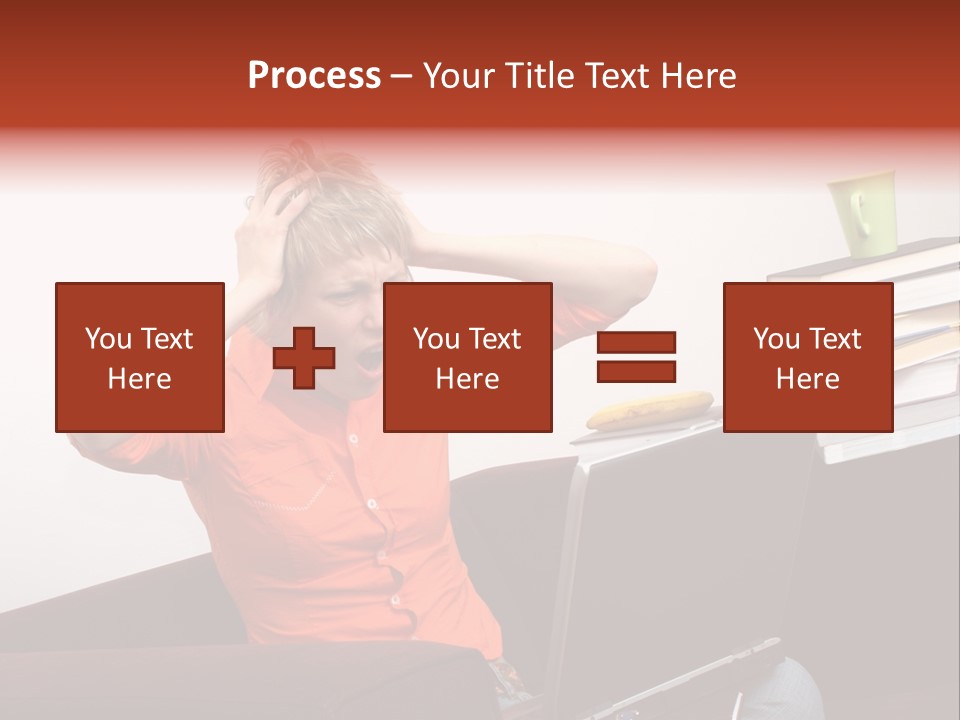 Attractive Woman Having Fatal Error On Her Laptop PowerPoint Template