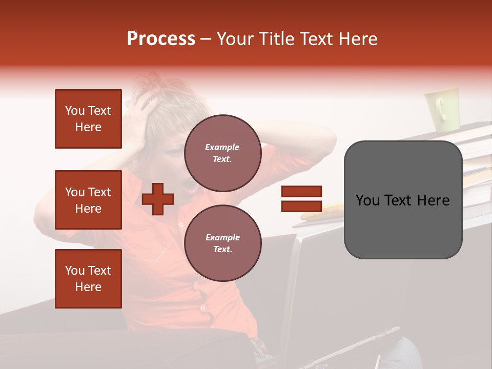 Attractive Woman Having Fatal Error On Her Laptop PowerPoint Template