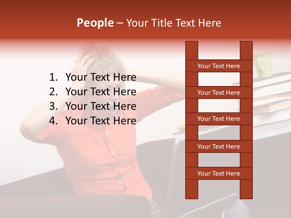 Attractive Woman Having Fatal Error On Her Laptop PowerPoint Template