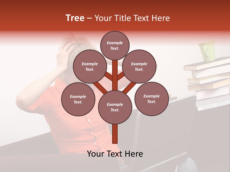 Attractive Woman Having Fatal Error On Her Laptop PowerPoint Template