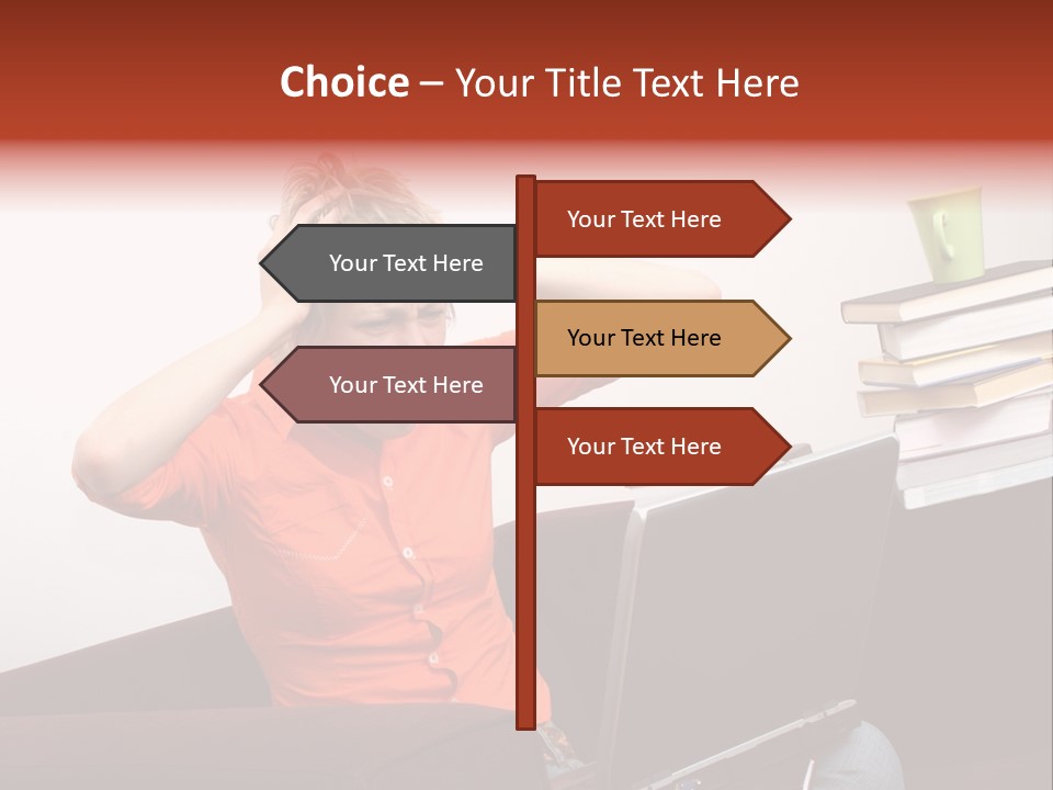 Attractive Woman Having Fatal Error On Her Laptop PowerPoint Template