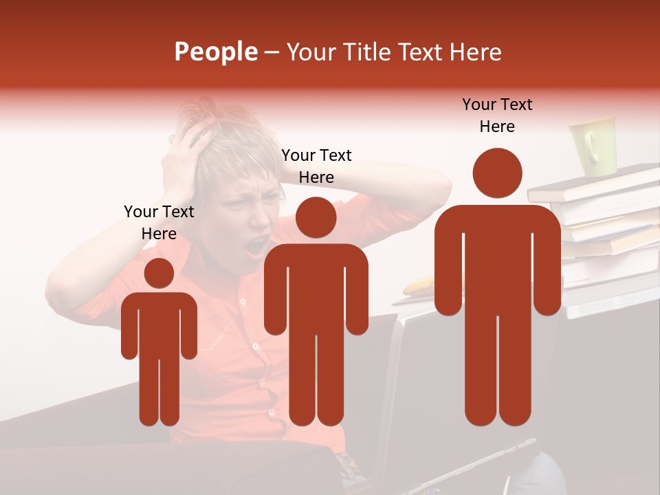 Attractive Woman Having Fatal Error On Her Laptop PowerPoint Template