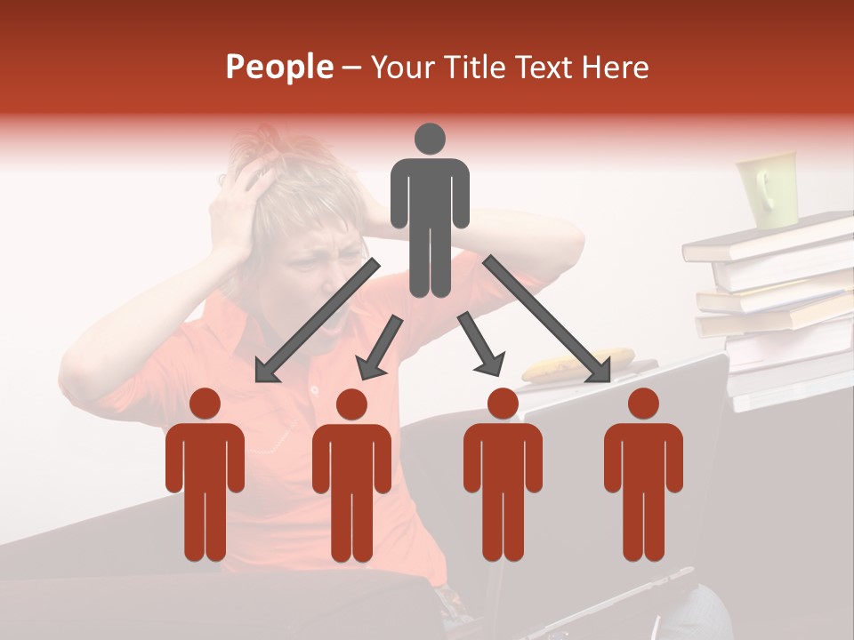 Attractive Woman Having Fatal Error On Her Laptop PowerPoint Template