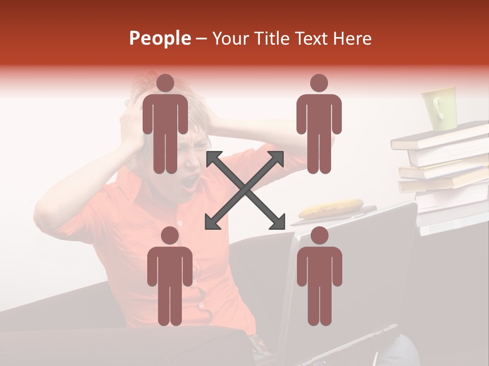 Attractive Woman Having Fatal Error On Her Laptop PowerPoint Template