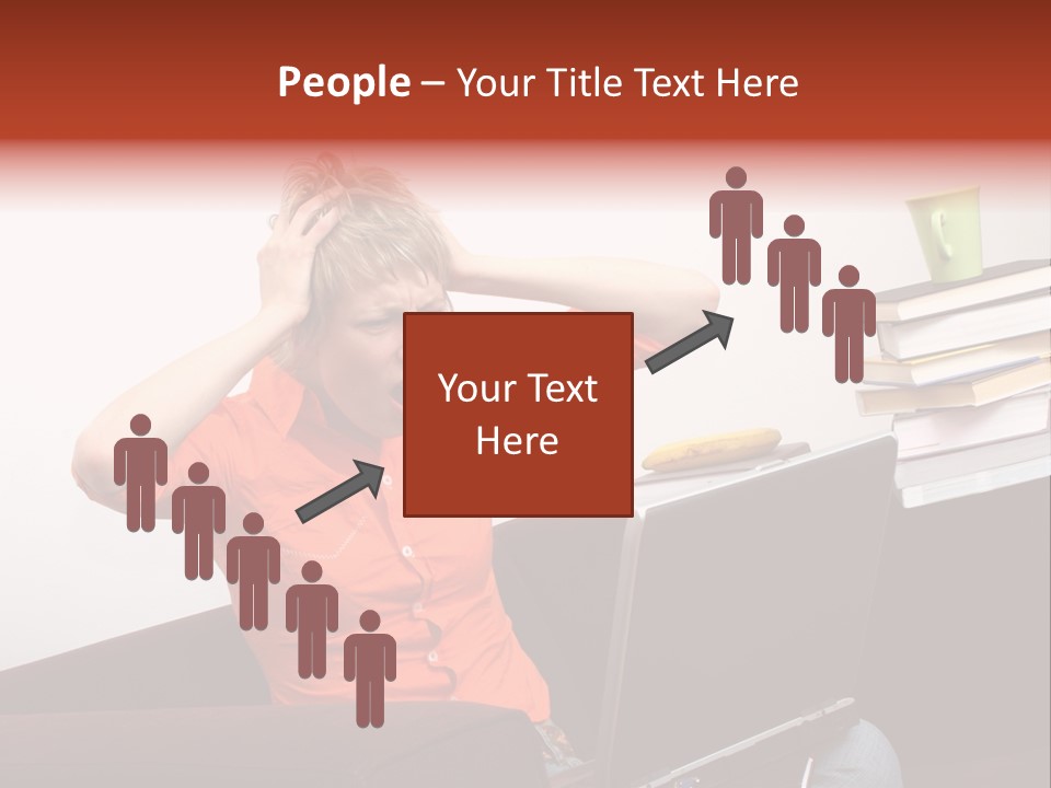 Attractive Woman Having Fatal Error On Her Laptop PowerPoint Template