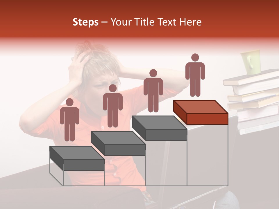 Attractive Woman Having Fatal Error On Her Laptop PowerPoint Template