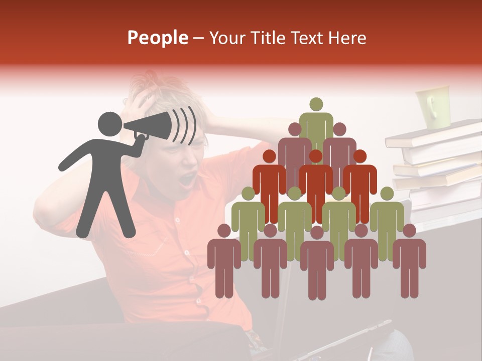 Attractive Woman Having Fatal Error On Her Laptop PowerPoint Template