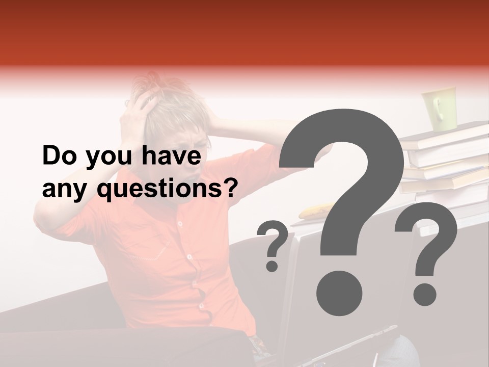 Attractive Woman Having Fatal Error On Her Laptop PowerPoint Template