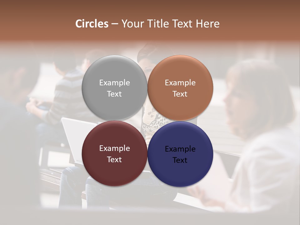 Beautiful Young Woman Working With Her Notebook Is Sitting Outdoors PowerPoint Template