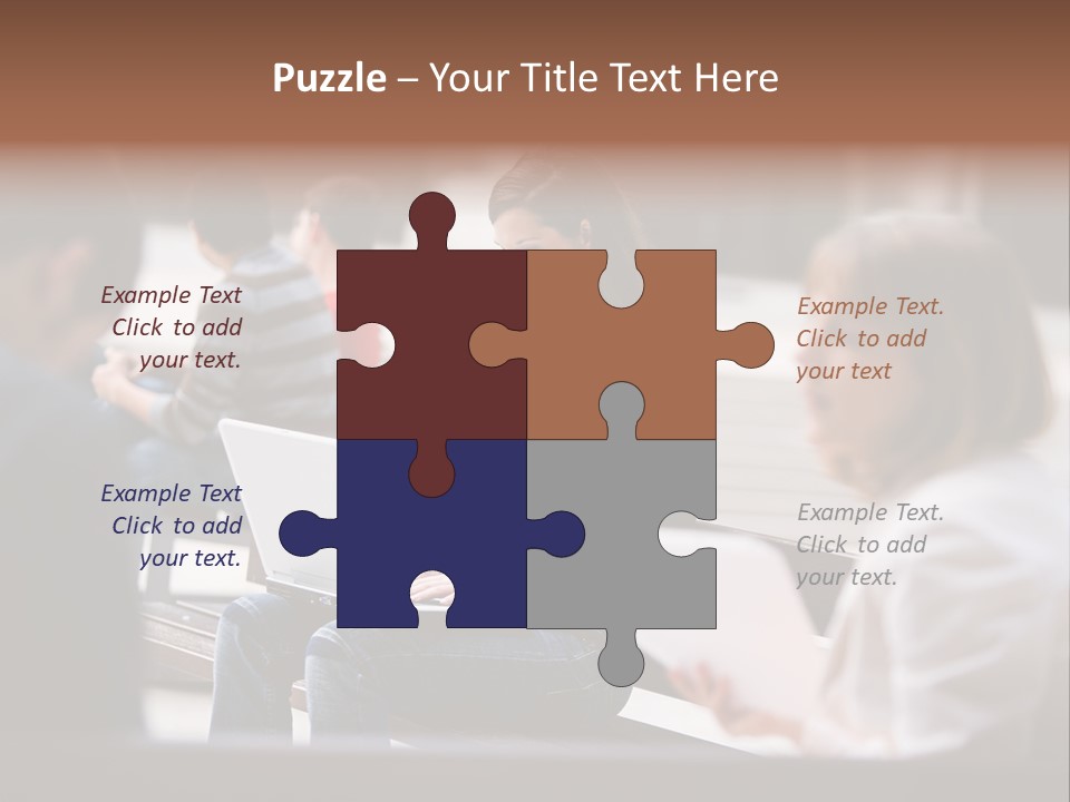 Beautiful Young Woman Working With Her Notebook Is Sitting Outdoors PowerPoint Template