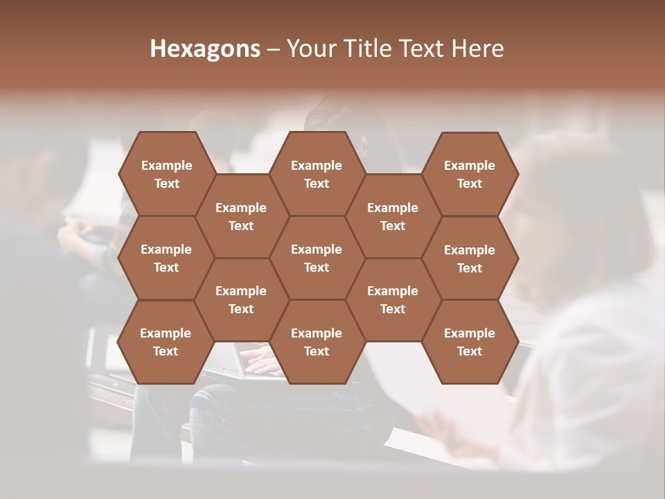 Beautiful Young Woman Working With Her Notebook Is Sitting Outdoors PowerPoint Template