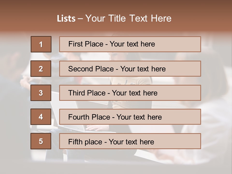 Beautiful Young Woman Working With Her Notebook Is Sitting Outdoors PowerPoint Template