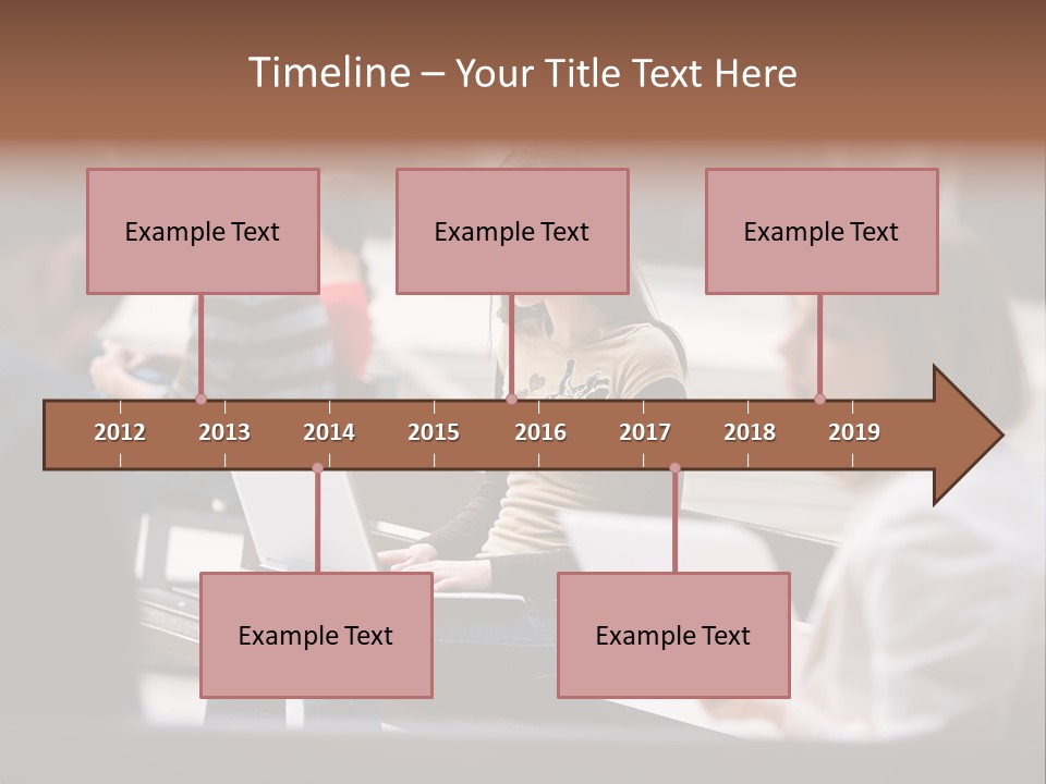 Beautiful Young Woman Working With Her Notebook Is Sitting Outdoors PowerPoint Template