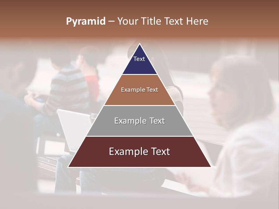 Beautiful Young Woman Working With Her Notebook Is Sitting Outdoors PowerPoint Template