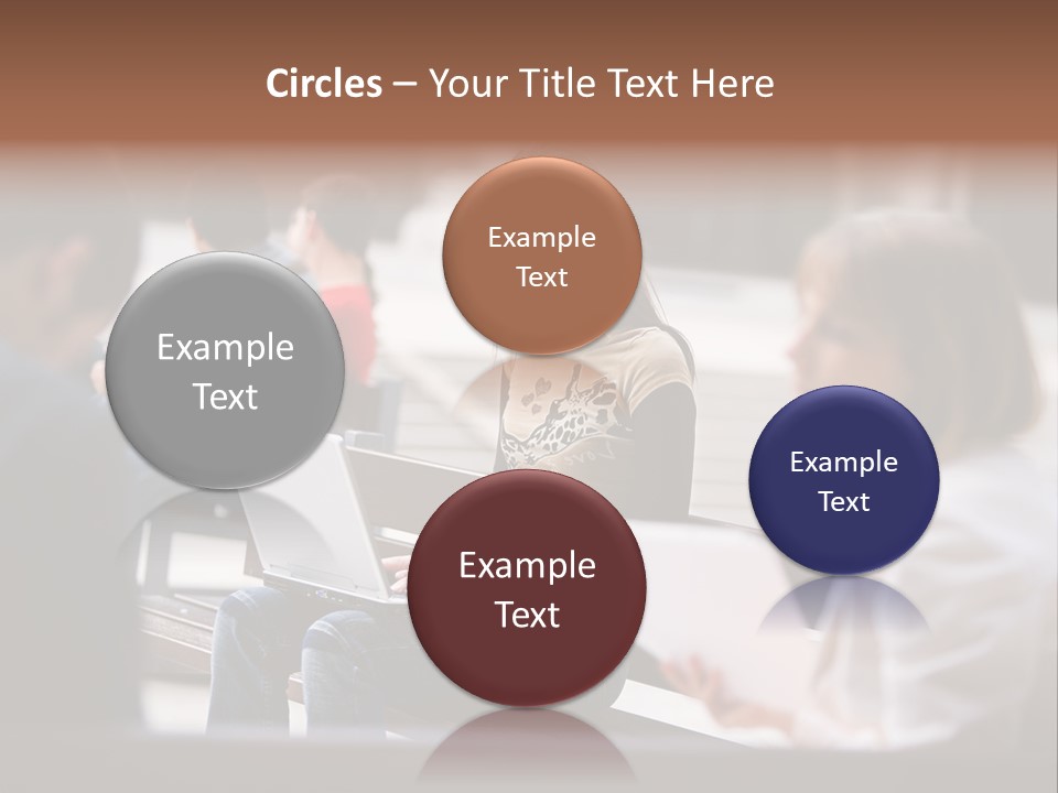 Beautiful Young Woman Working With Her Notebook Is Sitting Outdoors PowerPoint Template