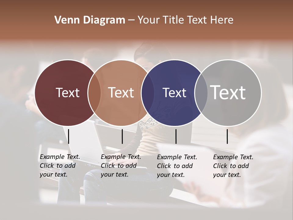 Beautiful Young Woman Working With Her Notebook Is Sitting Outdoors PowerPoint Template